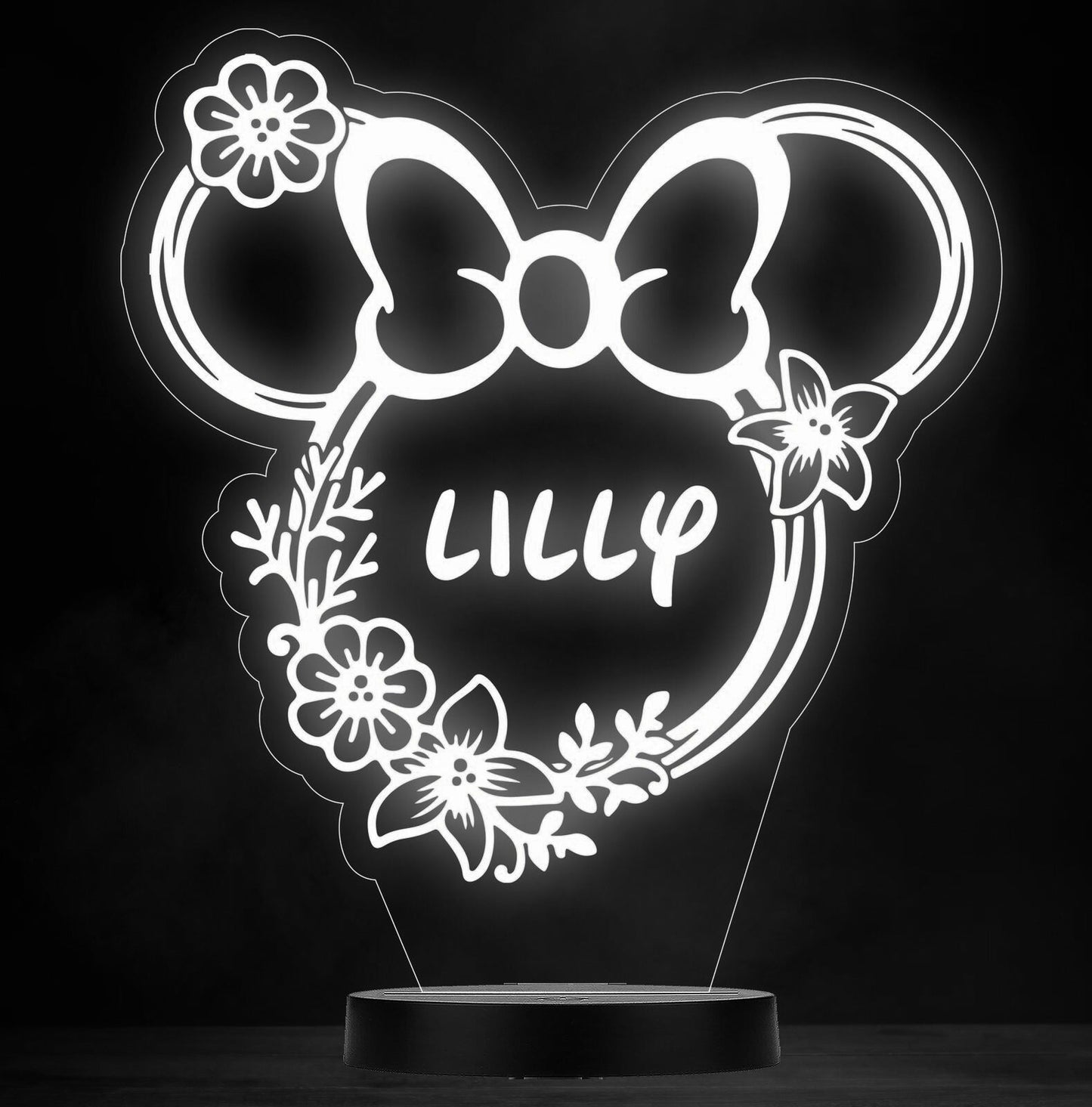 Personalised Minnie Mouse Colour Change Light LED Bedroom Night Light Boys Girls