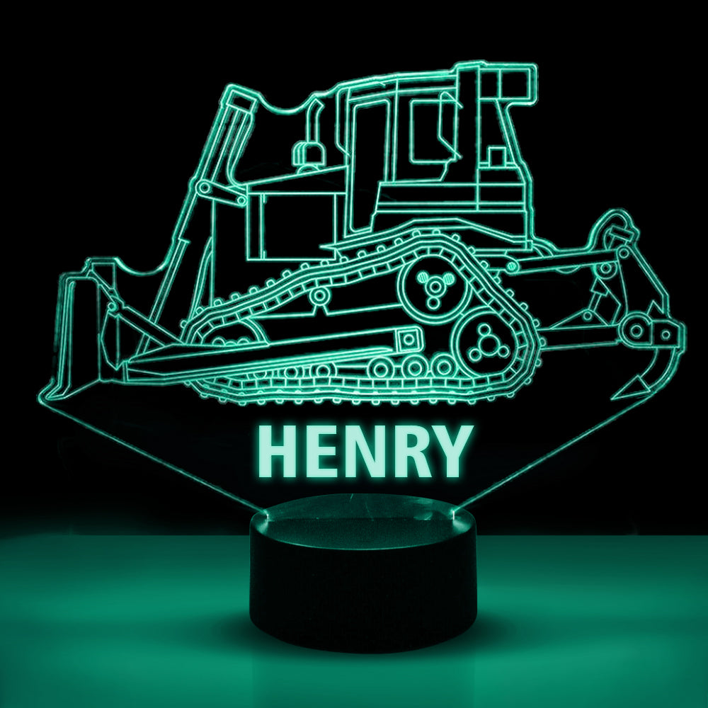 Personalized 7/16 Color Changing Bulldozer 3D Illusion Led Lamp 22120605