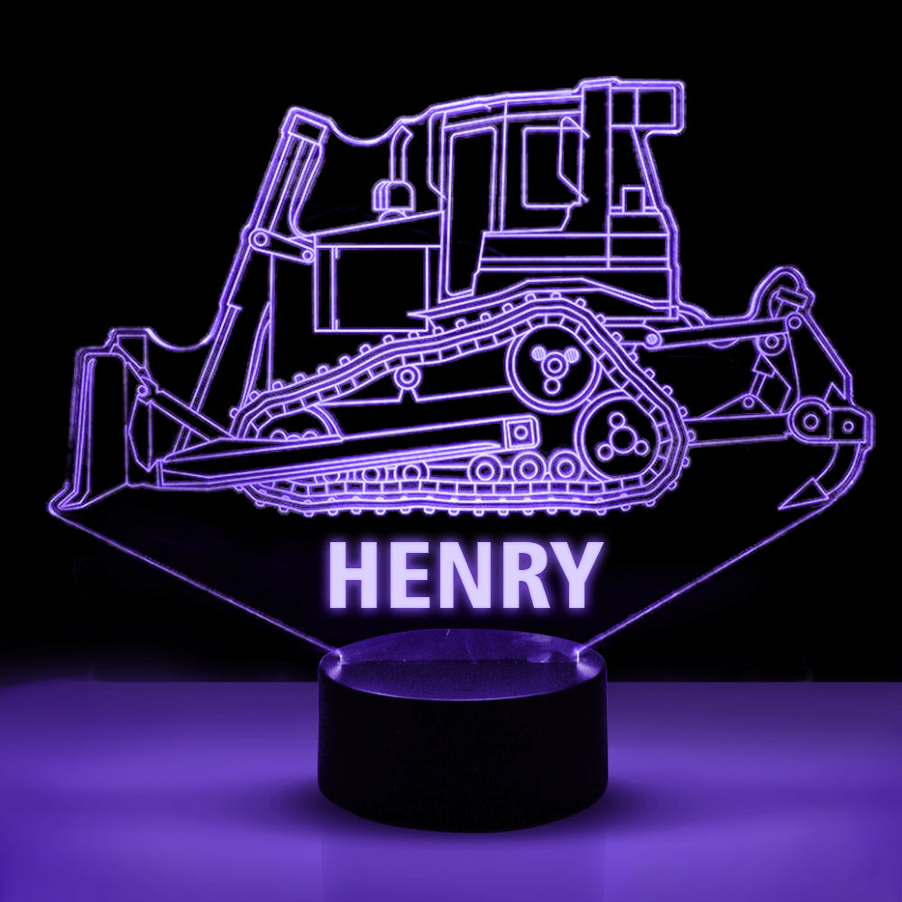 Personalized 7/16 Color Changing Bulldozer 3D Illusion Led Lamp 22120605