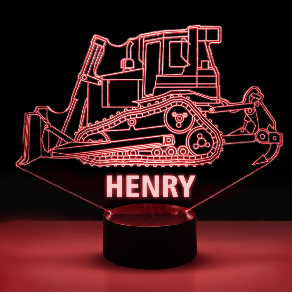 Personalized 7/16 Color Changing Bulldozer 3D Illusion Led Lamp 22120605