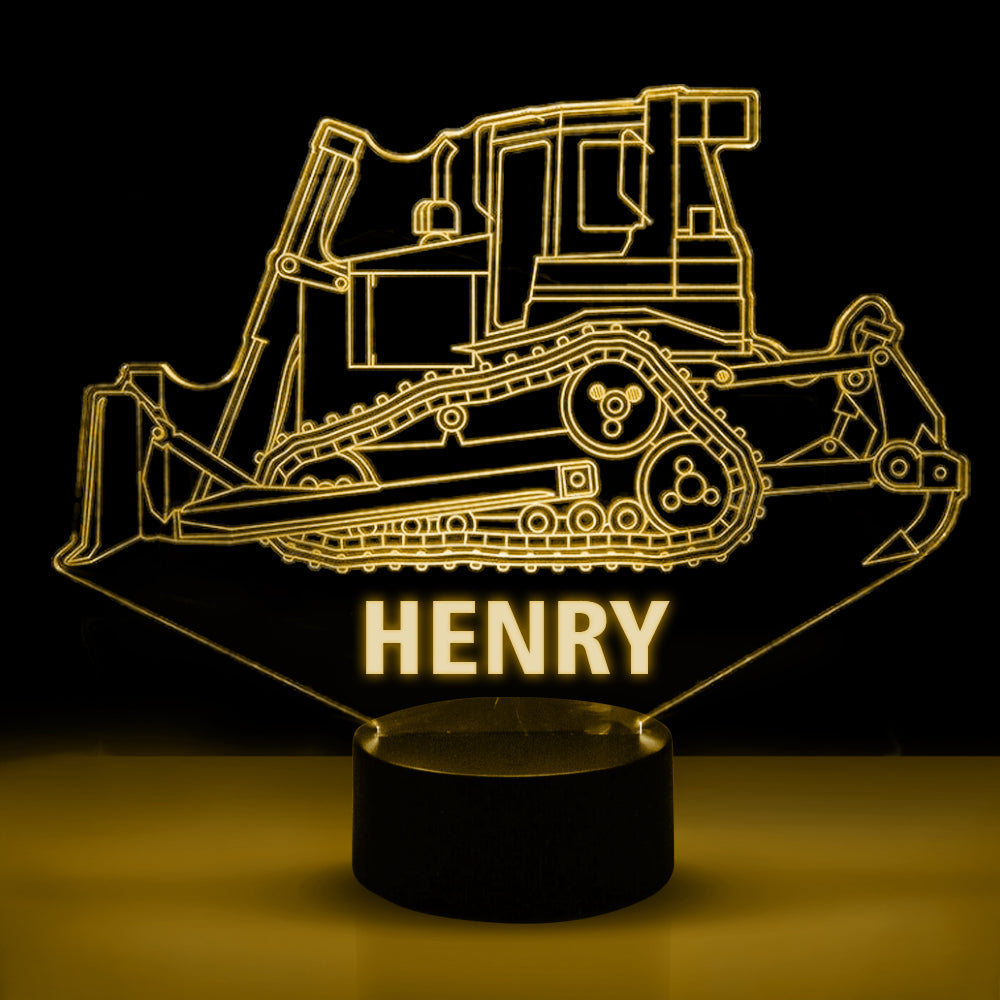 Personalized 7/16 Color Changing Bulldozer 3D Illusion Led Lamp 22120605