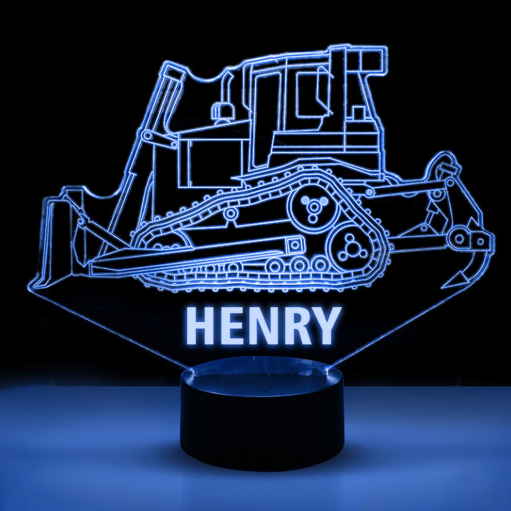 Personalized 7/16 Color Changing Bulldozer 3D Illusion Led Lamp 22120605