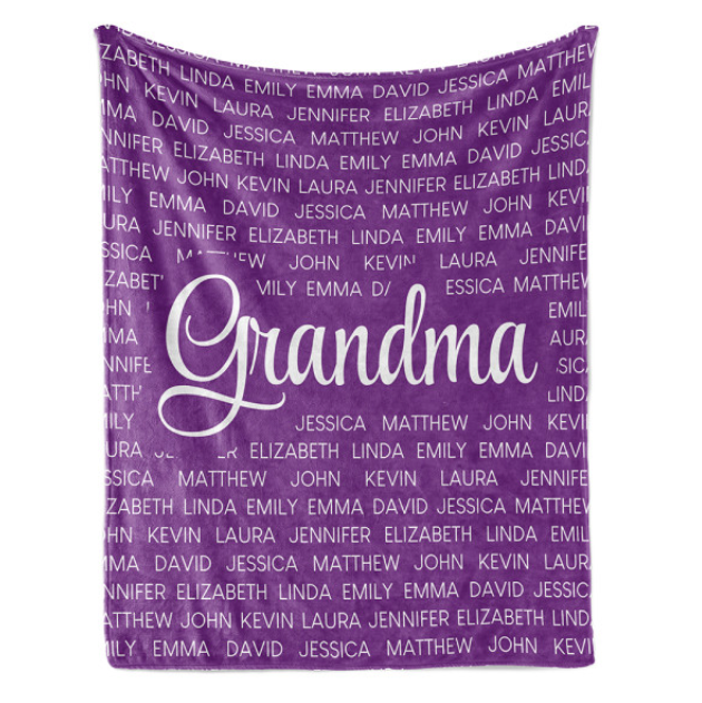 Personalized Flora Mom/Nana/Auntie Blanket Name Arts