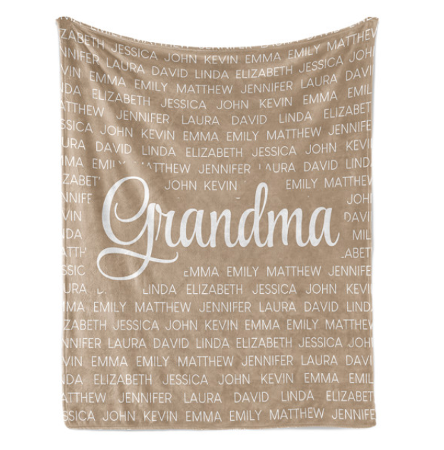 Personalized Flora Mom/Nana/Auntie Blanket Name Arts