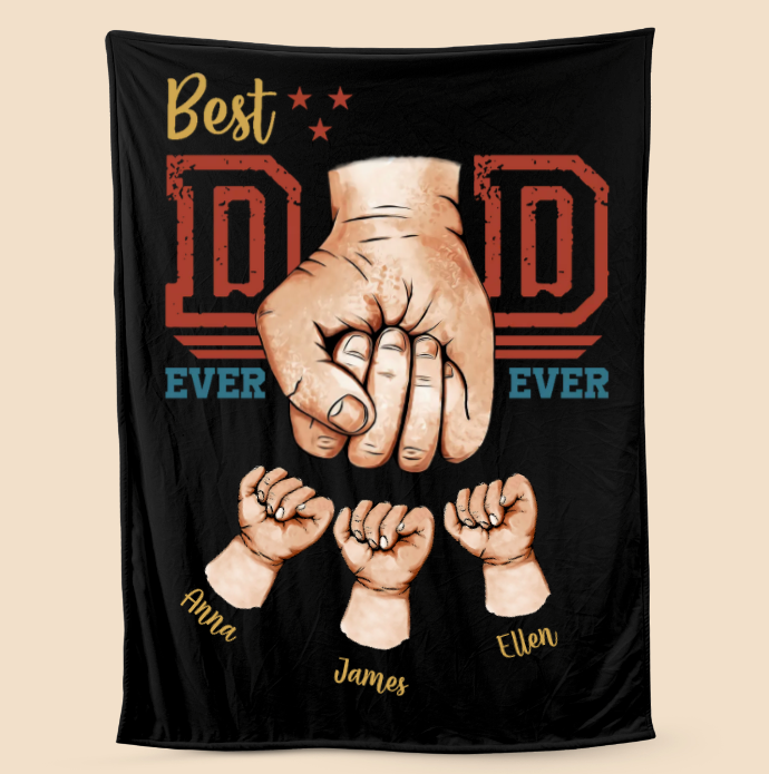 Personalized Fathers Day Blanket Best Dad Ever Ever
