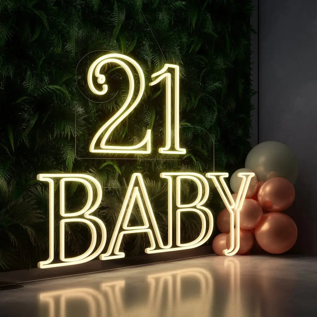 21 BABY Birthday Neon Sign - NeonTitle