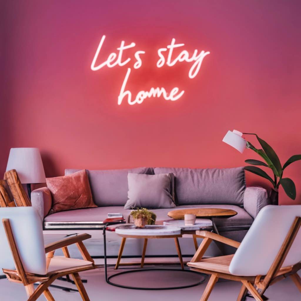 Create a Cozy Atmosphere with Let's Stay Home Neon Sign - Top Choice for Neon Signs for Room - NeonTitle