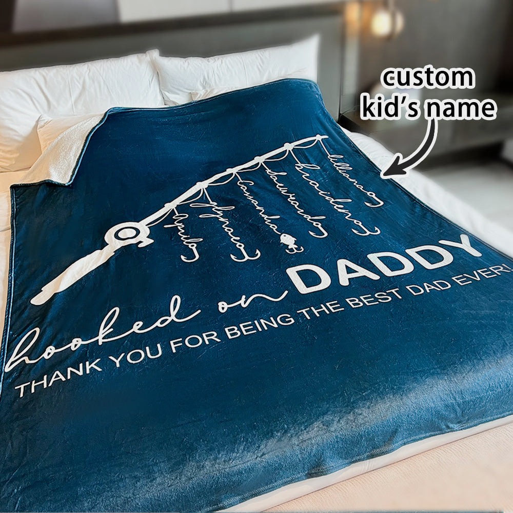 Personalized Fathers Day Blanket Hooked On