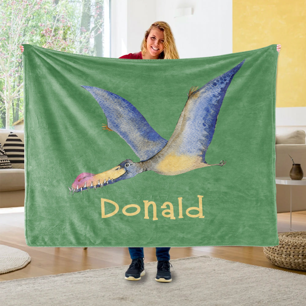 Custom Name Fleece Blanket Dinosaur IV07