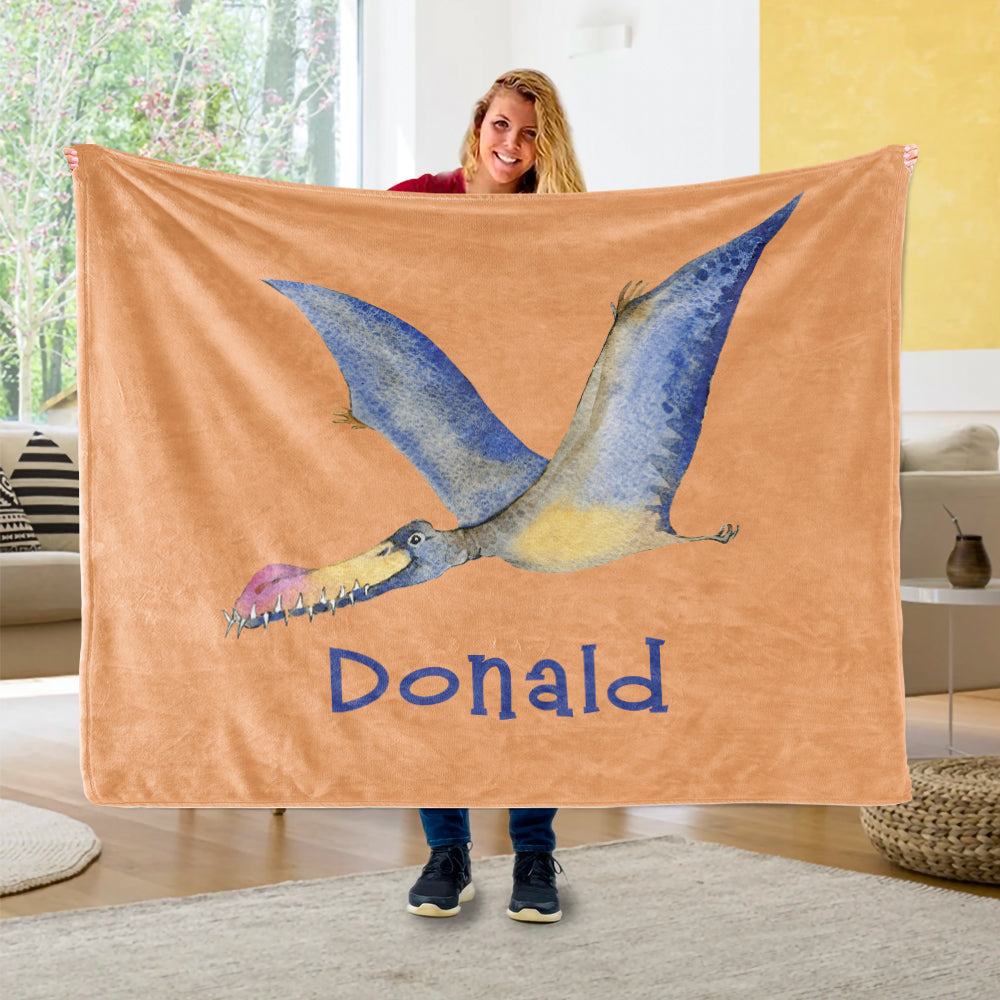 Custom Name Fleece Blanket Dinosaur IV07