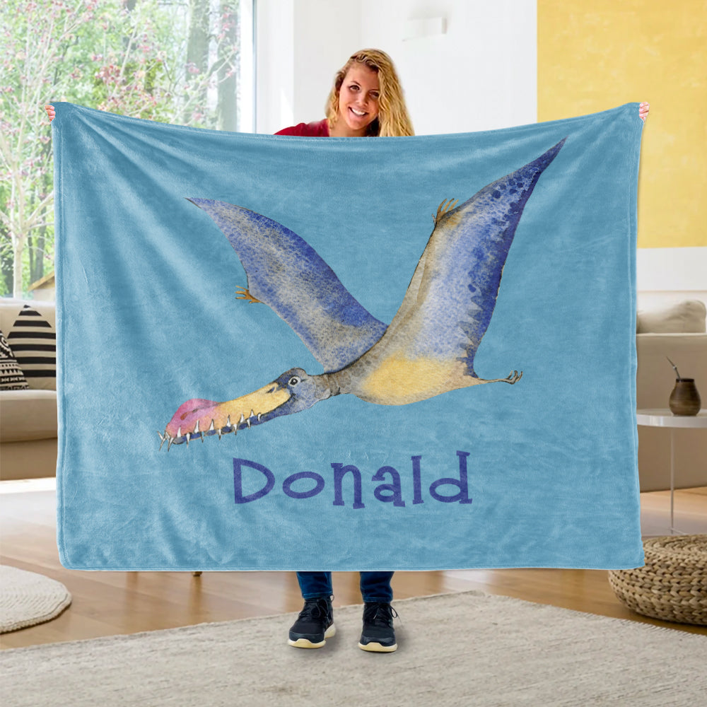 Custom Name Fleece Blanket Dinosaur IV07