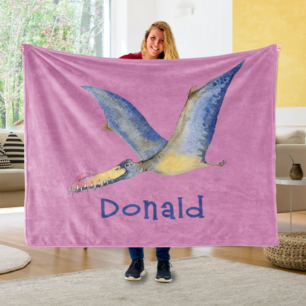 Custom Name Fleece Blanket Dinosaur IV07