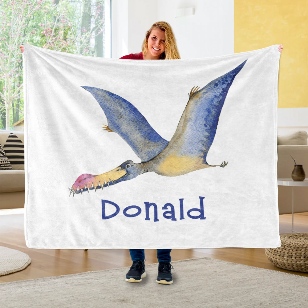 Custom Name Fleece Blanket Dinosaur IV07