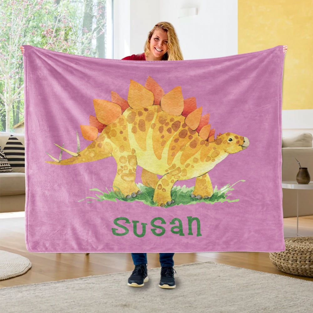 Custom Name Fleece Blanket Dinosaur IV08