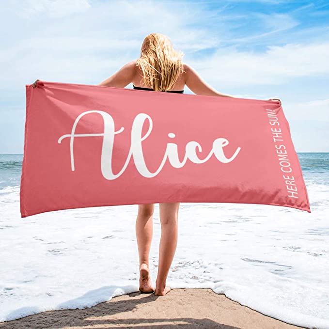 Personalized Beach Towels Hello Summer