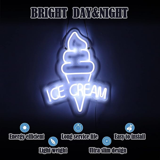 Stylish Ice Cream Neon Sign to Promote Your Business | Buy Now! - NeonTitle