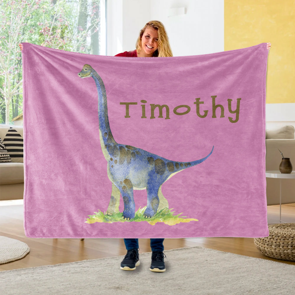 Custom Name Fleece Blanket Dinosaur IV11