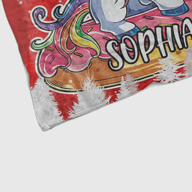 Custom Magical Unicorn Name Blankets Red