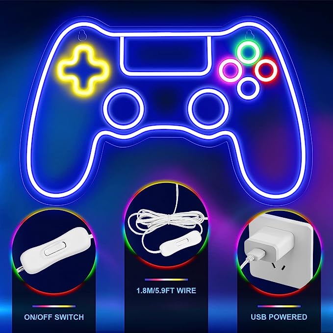 Premium Gamer Neon Sign for Restaurant: Elevate Your Gaming Experience - NeonTitle