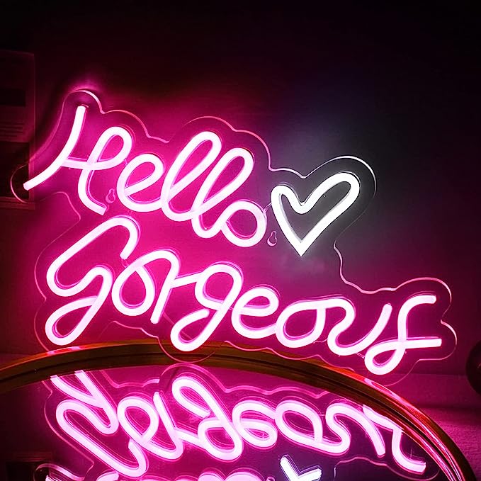 Hello Gorgeous Neon Sign for Business: Elevate Your Workspace with a Striking Statement Piece - NeonTitle
