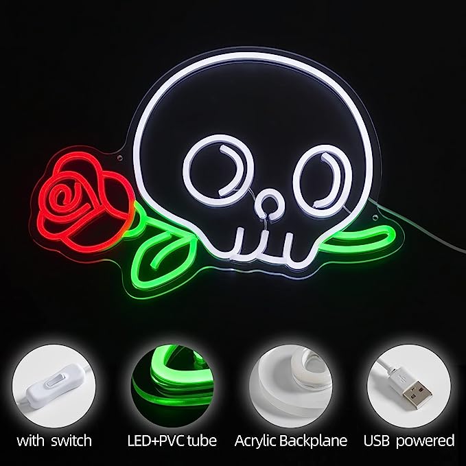 Get Your Bar Noticed with a Skull Neon Sign - Unique and Eye-Catching Decor II - NeonTitle