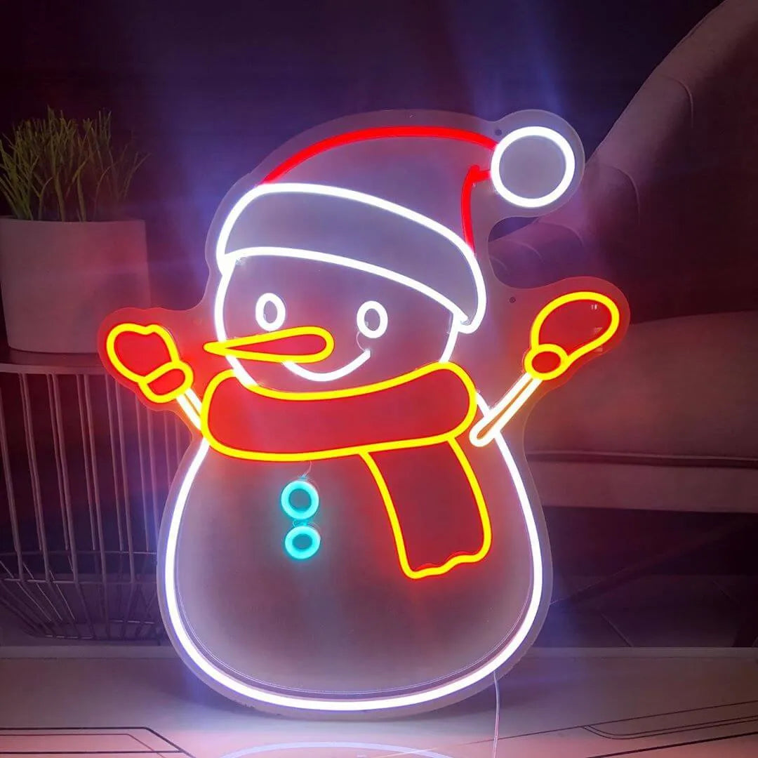 Premium Snowman Christmas Neon Sign for Party & Holiday Decorations - NeonTitle