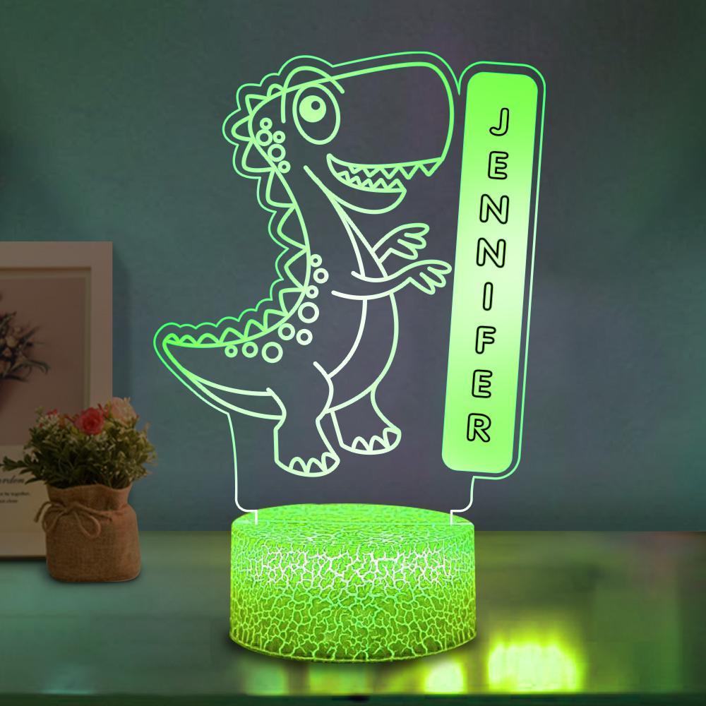 Personalised Dinosaur Colour Change Light LED Bedroom Night Light Boys Girls Mood Lighting 10