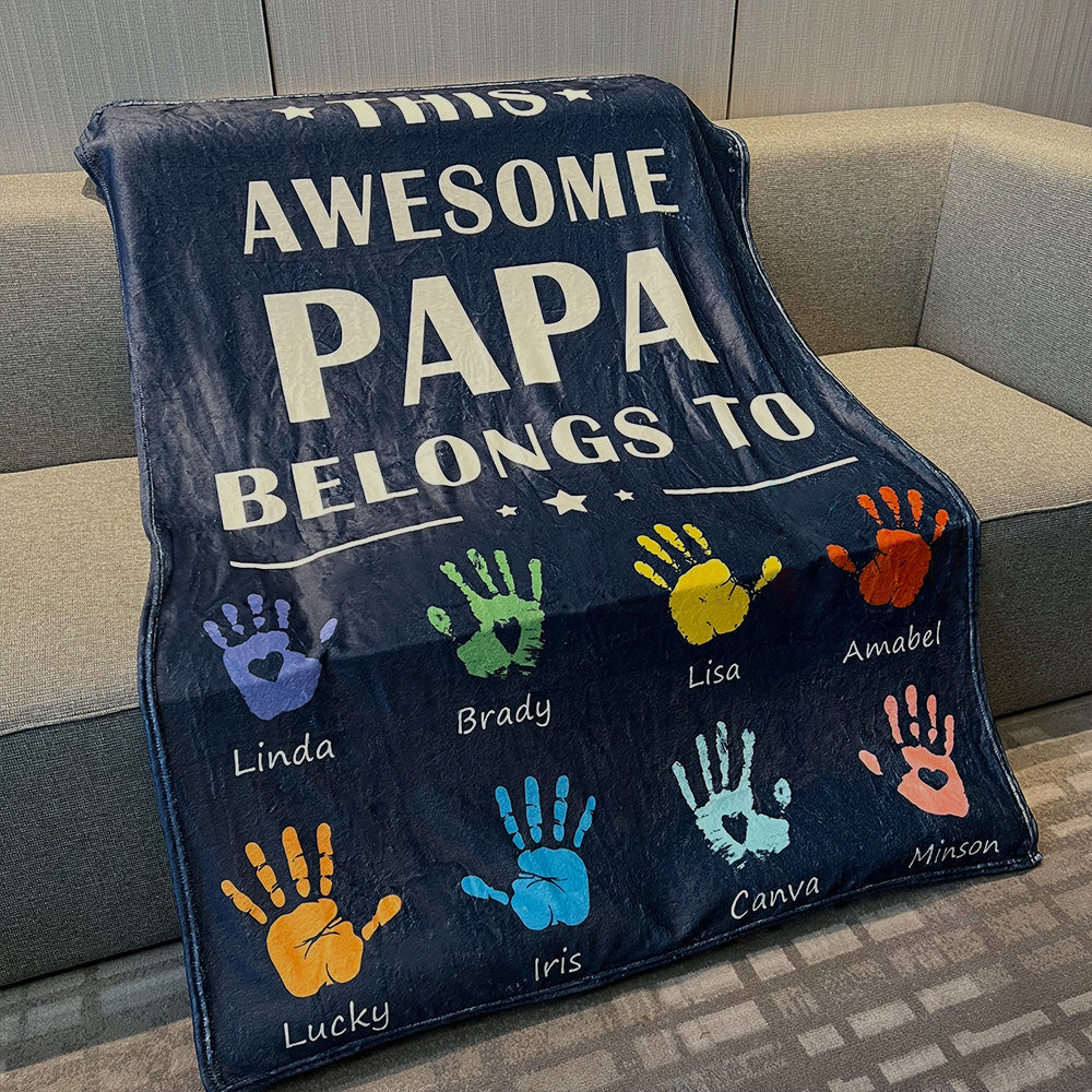 Personalized Fathers Day Blanket This Awesome Daddy Belongs to