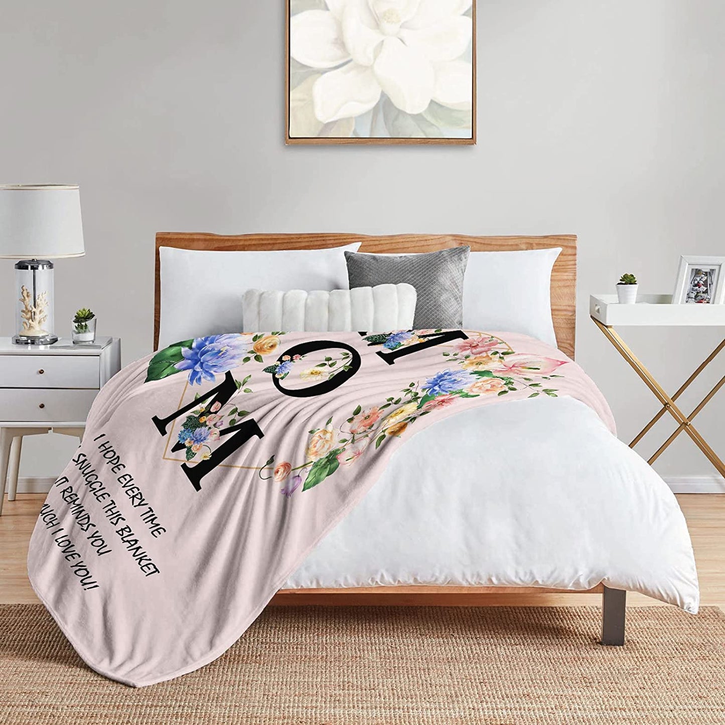 Personalized Mom/Nana/Auntie Blanket Heart Love You