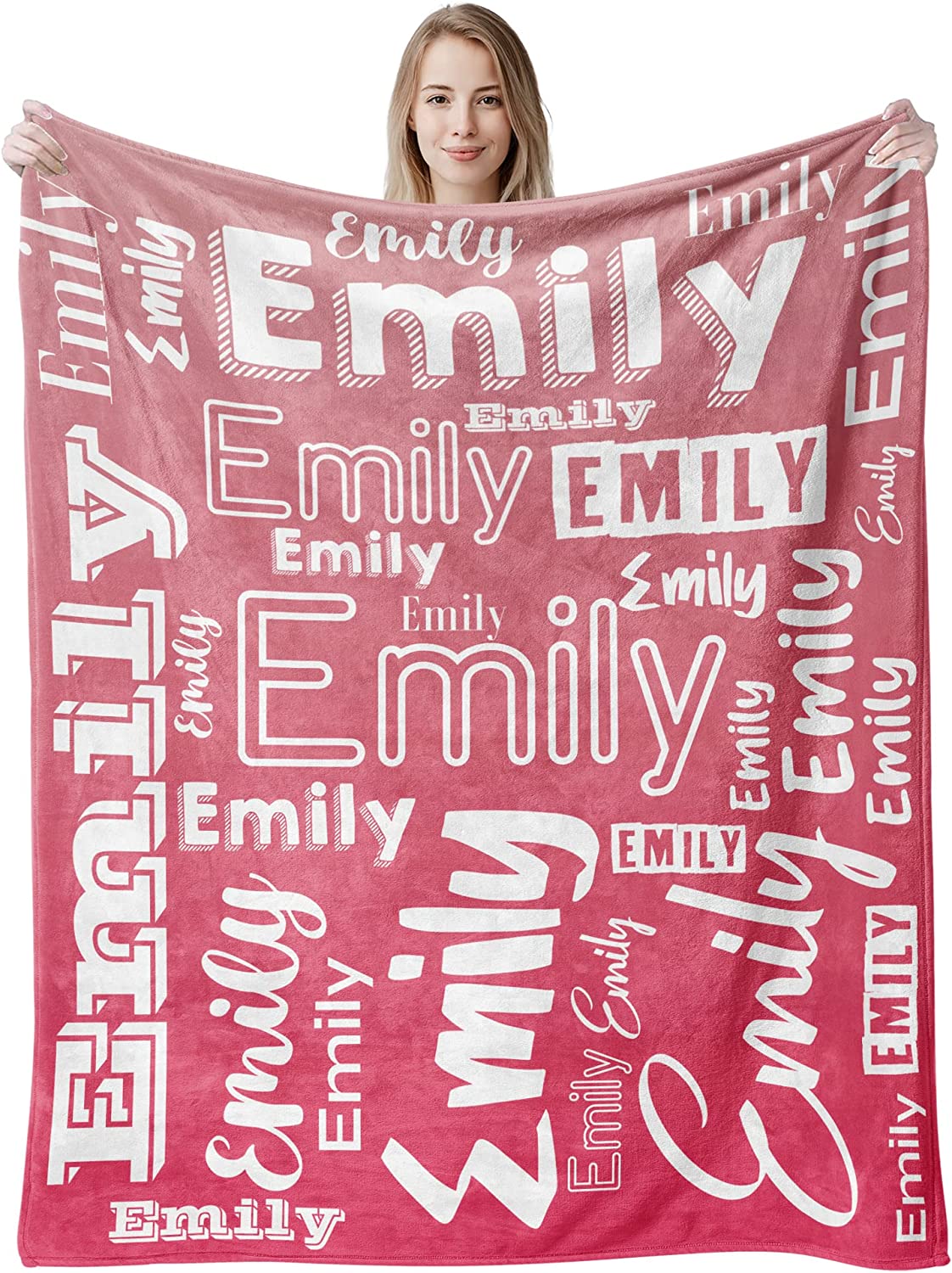 Personalized Name Fade Out Word Art Multi Colors Fleece Blanket