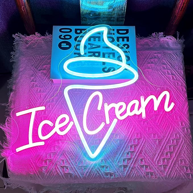 Stylish Ice Cream Neon Sign to Promote Business Store Cafe Drink Shop Office Bedroom Restaurant Door - NeonTitle