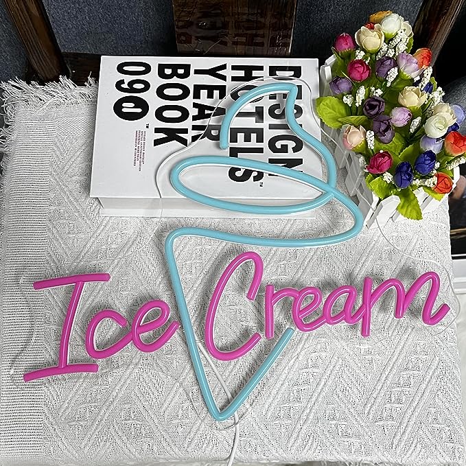 Stylish Ice Cream Neon Sign to Promote Business Store Cafe Drink Shop Office Bedroom Restaurant Door - NeonTitle