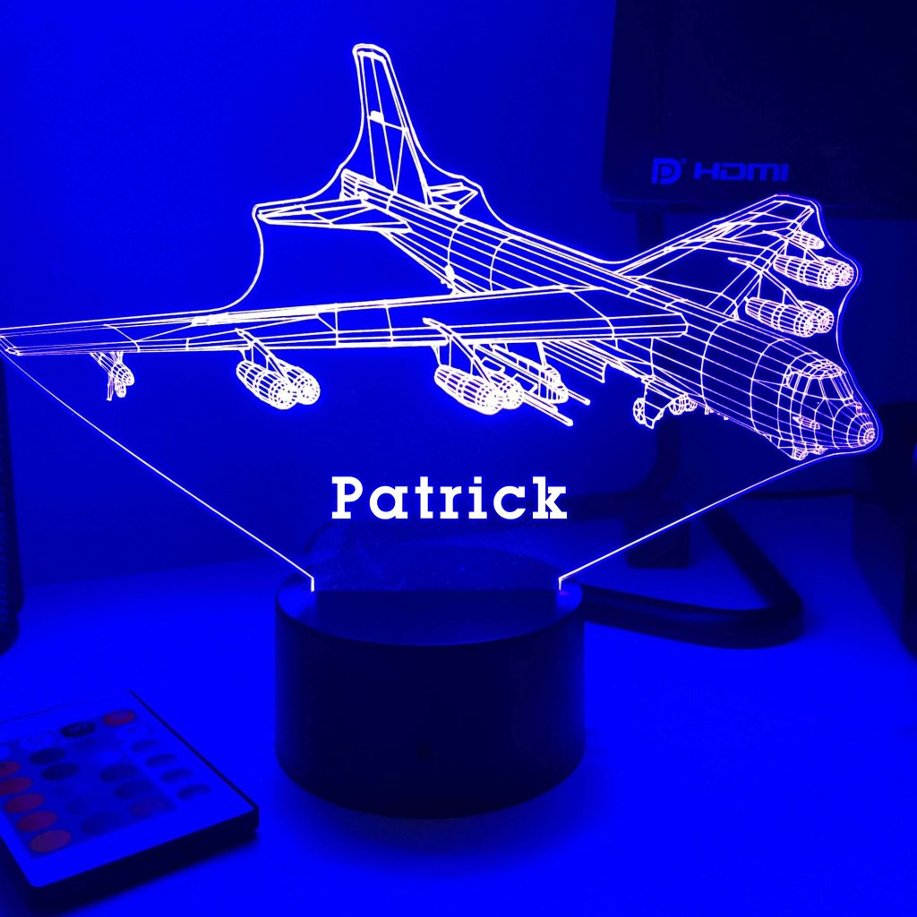 Personalized Aviation Night Lights with Name 7/16 Colors Changing LED Lamp