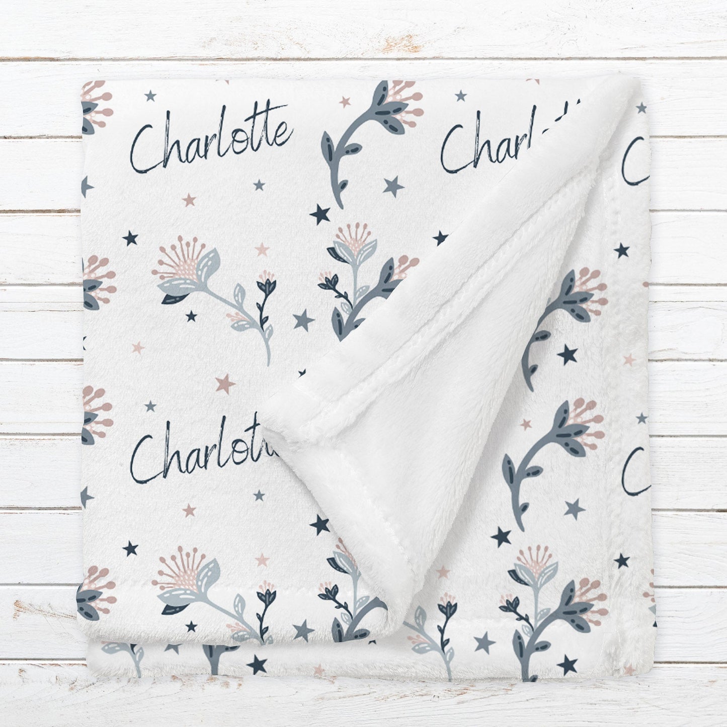 Personalized Name Fleece Floral Blanket for Babies, Toddlers and Kids Blanket II10