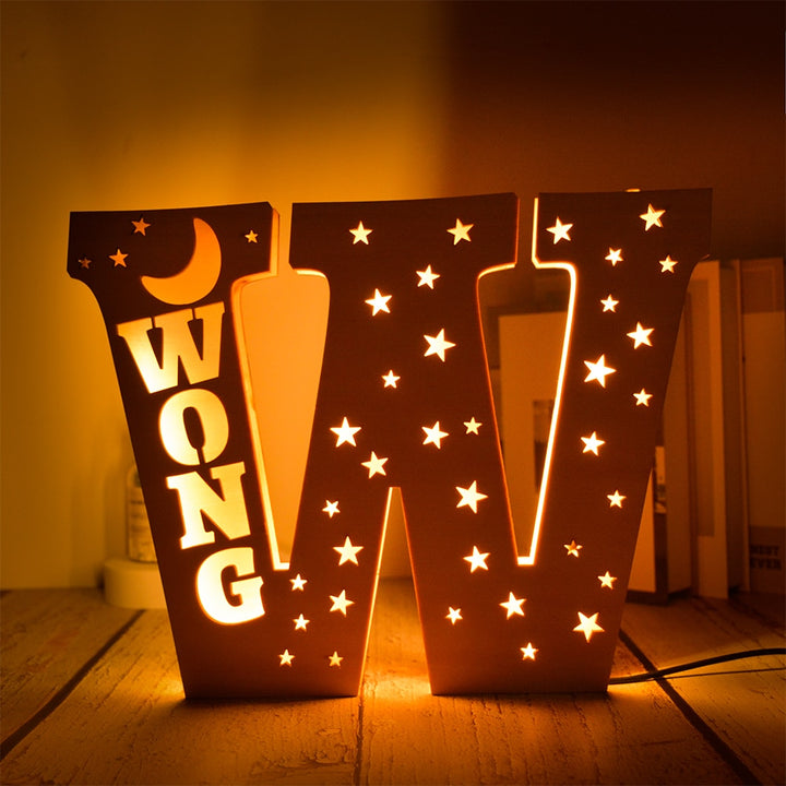 Personalized Wooden Letter with Name LED Night Light