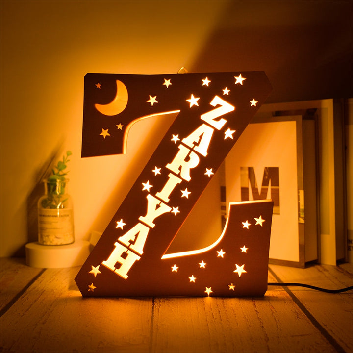 Personalized Wooden Letter with Name LED Night Light