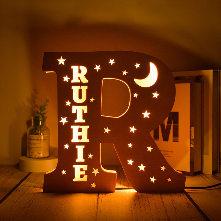 Personalized Wooden Letter with Name LED Night Light