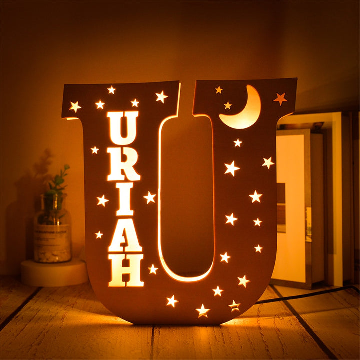Personalized Wooden Letter with Name LED Night Light