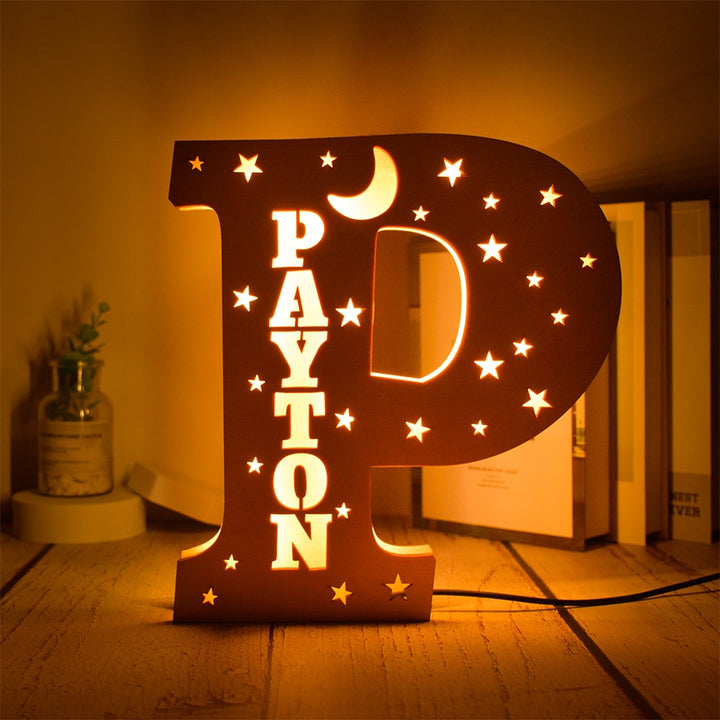 Personalized Wooden Letter with Name LED Night Light