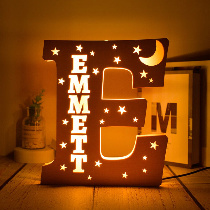 Personalized Wooden Letter with Name LED Night Light