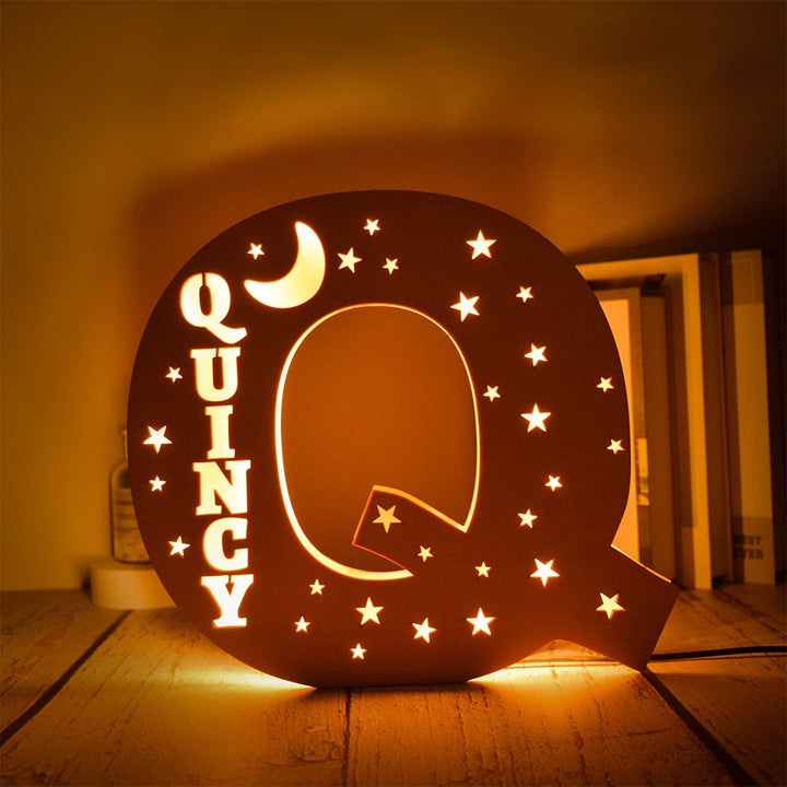 Personalized Wooden Letter with Name LED Night Light