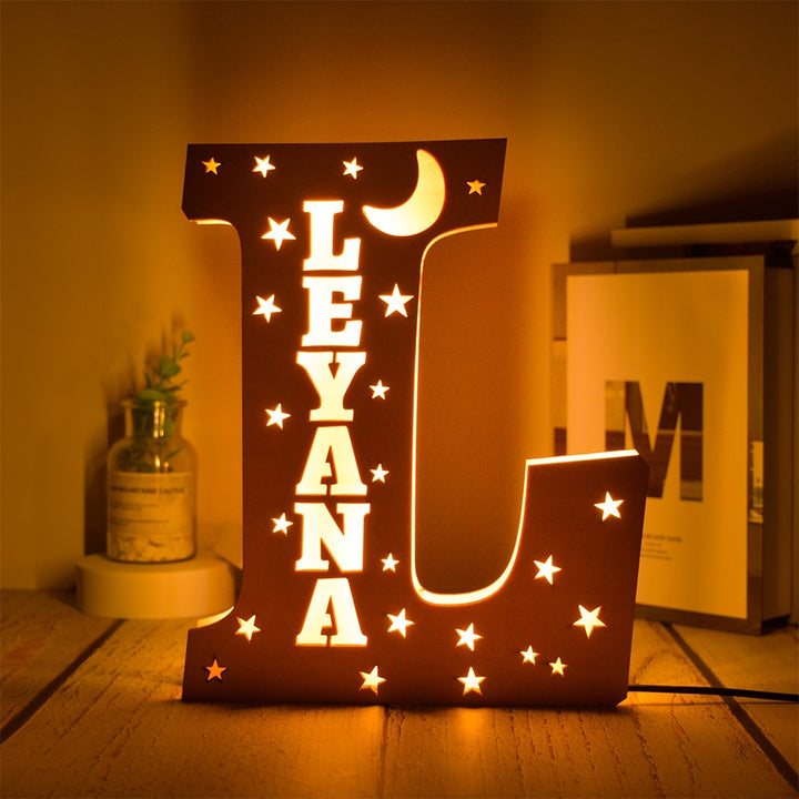 Personalized Wooden Letter with Name LED Night Light