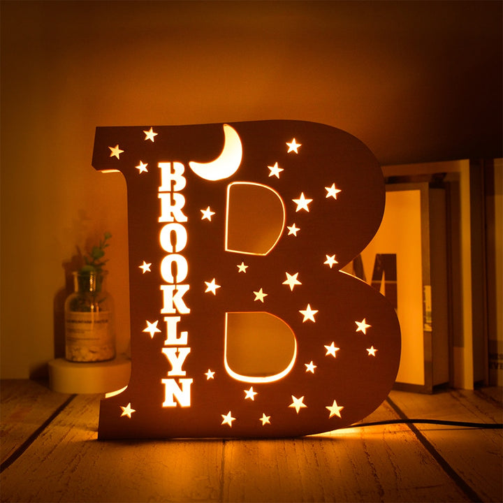 Personalized Wooden Letter with Name LED Night Light