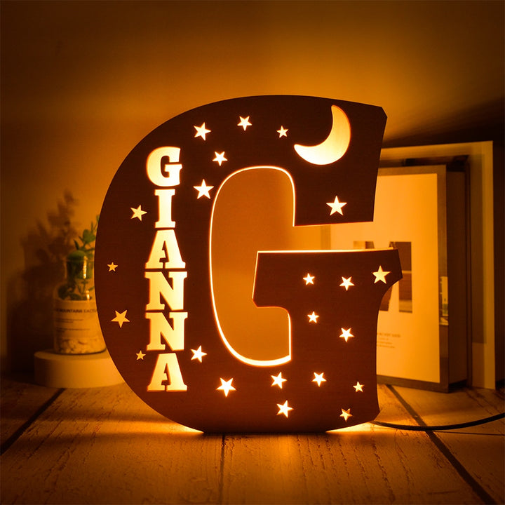 Personalized Wooden Letter with Name LED Night Light