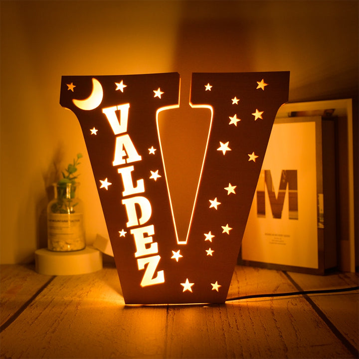 Personalized Wooden Letter with Name LED Night Light