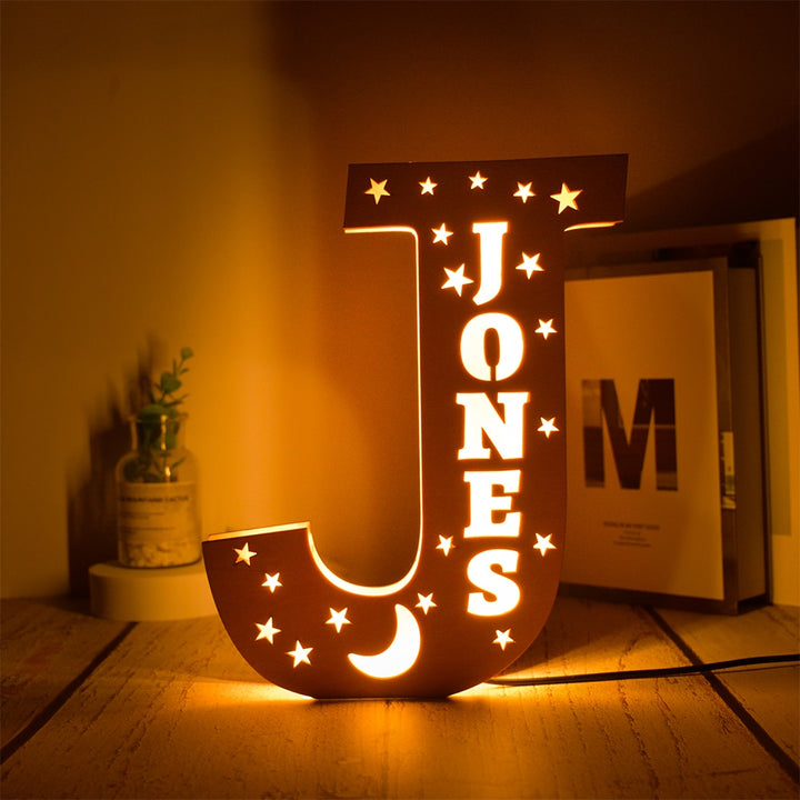 Personalized Wooden Letter with Name LED Night Light