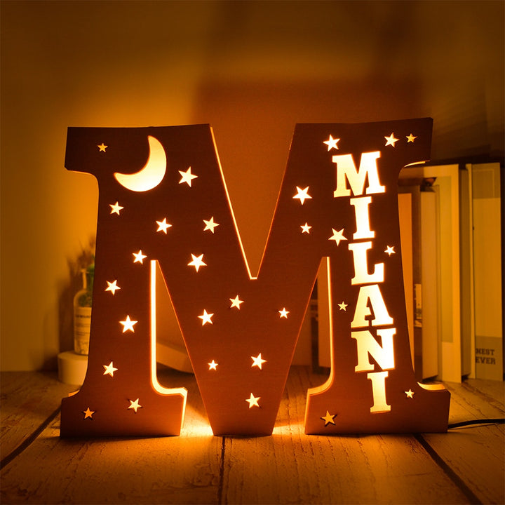 Personalized Wooden Letter with Name LED Night Light