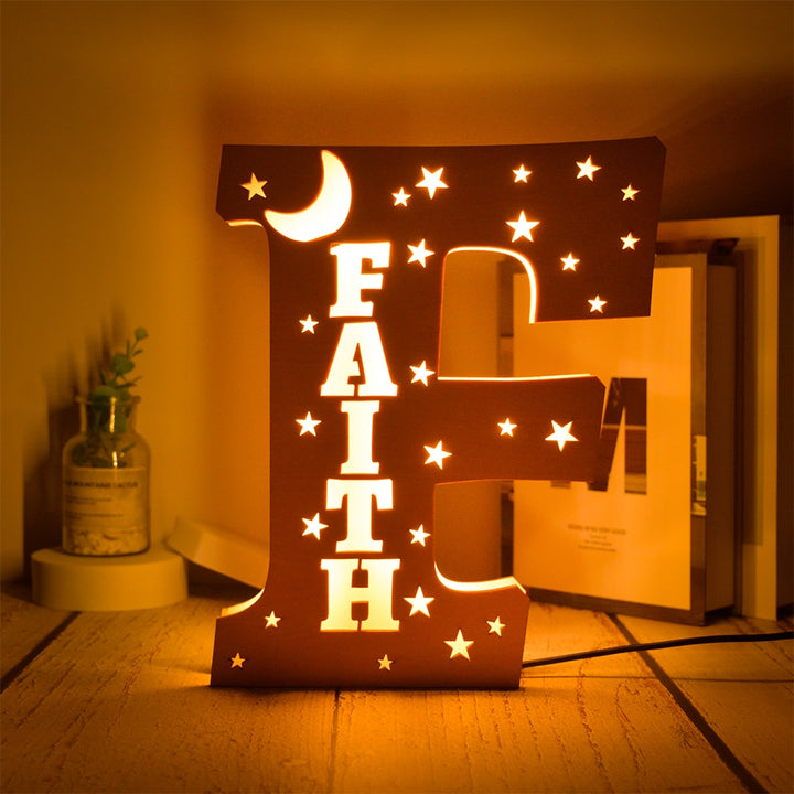 Personalized Wooden Letter with Name LED Night Light