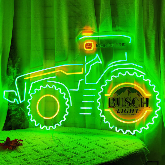 John Deere Busch Light Neon Sign | Christmas discounts for a limited time - NeonTitle