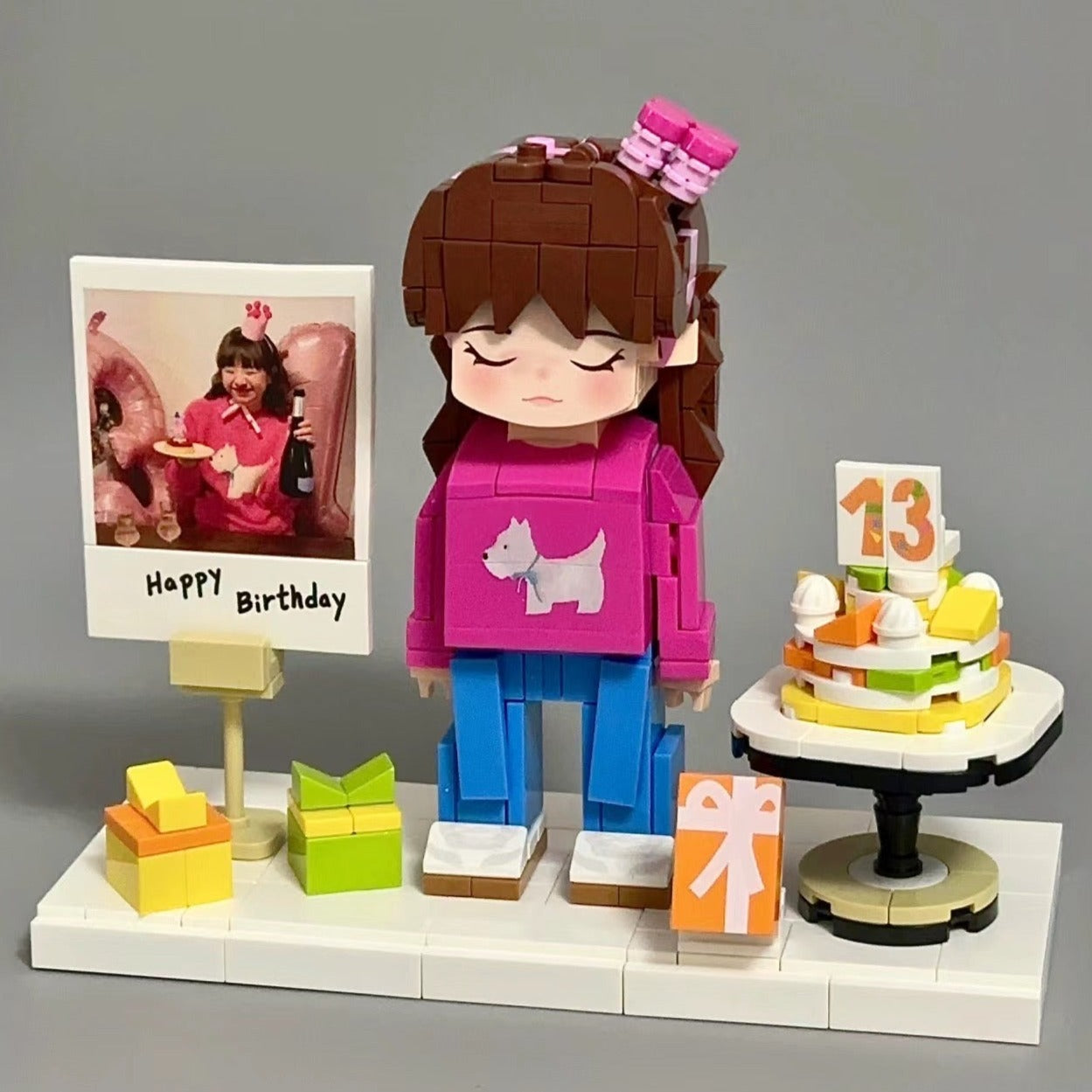 Mother's Day Brick Figure, Customizable, Full Body, 1 Person Custom Brick Figure